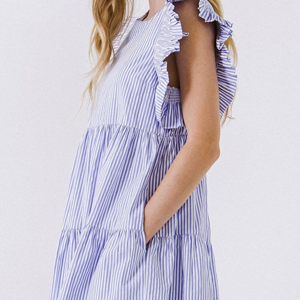English Factory Striped Mini Dress